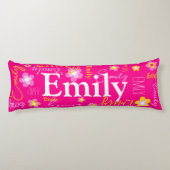 Blume Muster rosa gelb Seitenschläferkissen (Rückseite)