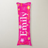 Blume Muster rosa gelb Seitenschläferkissen (Vorderseite Vertikal)