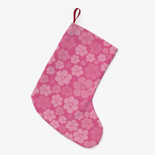 Blume Muster - rosa Kleiner Weihnachtsstrumpf (Vorderansicht (hängend))