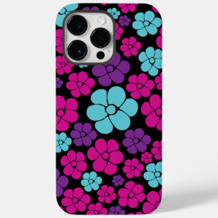 Blume Muster - Rosa, Lila, Blau und Schwarz Case-Mate iPhone 14 Pro Max Hülle