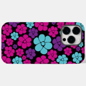 Blume Muster - Rosa, Lila, Blau und Schwarz Case-Mate iPhone Hülle (Rückseite (Horizontal))