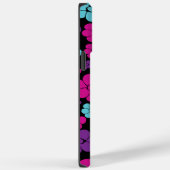 Blume Muster - Rosa, Lila, Blau und Schwarz Case-Mate iPhone Hülle (Rückseite / Rechts)