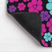 Blume Muster - Rosa, Lila, Blau und Schwarz Mousepad (Ecke)