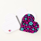 Blume Muster - Rosa, Lila, Blau und Schwarz Notizblock (Innenseite)