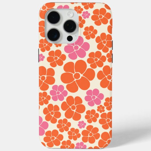 Blume Muster - Rosa, orange und creme Case-Mate iPhone Hülle (Rückseite)