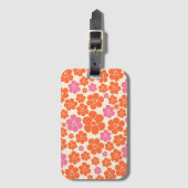 Blume Muster - Rosa, orange und creme Gepäckanhänger (Vorderseite Vertikal)
