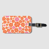 Blume Muster - Rosa, orange und creme Gepäckanhänger (Vorderseite (Horizontal))