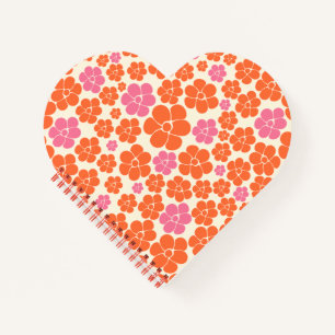 Blume Muster - Rosa, orange und creme Notizblock