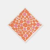 Blume Muster - Rosa, orange und creme Serviette (Ecke)