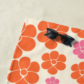 Blume Muster - Rosa, orange und creme Strandtuch (Beispiel)