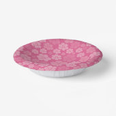 Blume Muster - rosa Pappteller (Gewinkelt)