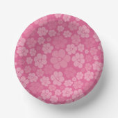 Blume Muster - rosa Pappteller (Vorderseite)