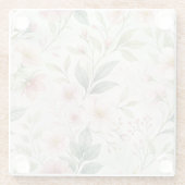 Blume Muster rosa Pastellfarben niedlich Glasuntersetzer (Rückseite)