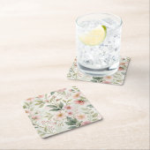 Blume Muster rosa Pastellfarben niedlich Rechteckiger Pappuntersetzer (Vor Ort)