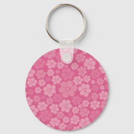 Blume Muster - rosa Schlüsselanhänger