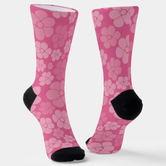 Blume Muster - rosa Socken (Gewinkelt)