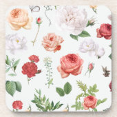 Blume Muster, Rose Getränkeuntersetzer (Vorderseite)