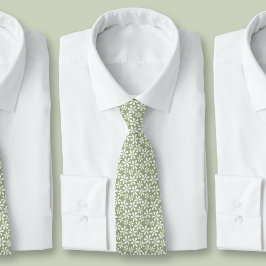 Blume Muster Sage Green Moderne Hübsche Blumen Krawatte