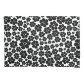 Blume Muster - Schwarz und Weiß Kissenbezug (Vorderseite-Links)