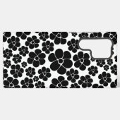 Blume Muster - Schwarz und Weiß Samsung Galaxy Hülle (Rückseite (Horizontal))