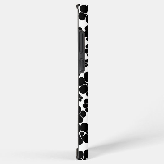 Blume Muster - Schwarz und Weiß Samsung Galaxy Hülle (Rechte Seite)