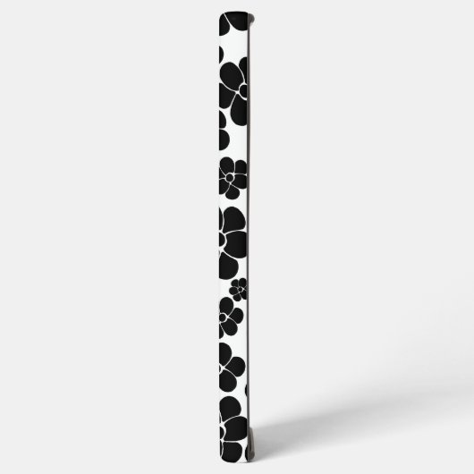 Blume Muster - Schwarz und Weiß Samsung Galaxy Hülle (Linke Seite)