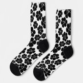 Blume Muster - Schwarz und Weiß Socken (Linkes Detail)