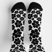 Blume Muster - Schwarz und Weiß Socken (Oben)