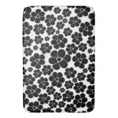 Blume Muster - Schwarzweißkopfkissen Badematte (Vorderseite Vertikal)