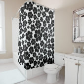 Blume Muster - Schwarzweißkopfkissen Duschvorhang (Beispiel)