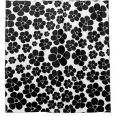 Blume Muster - Schwarzweißkopfkissen Duschvorhang (Vorderseite)