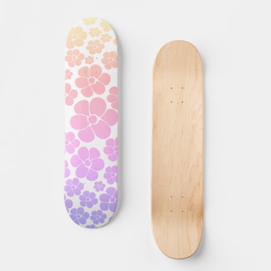 Blume Muster - Skateboard (Vorderseite)
