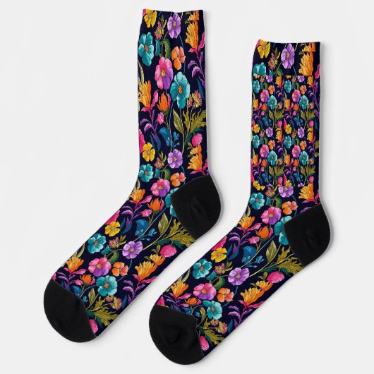Blume Muster Socken (Linkes Detail)