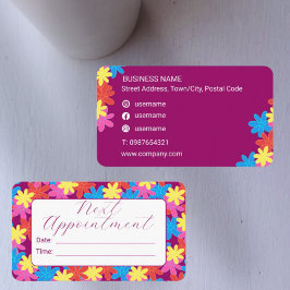 BLUME MUSTER SOZIALMEDIEN NÄCHSTE ERNENNUNGskarte Visitenkarte