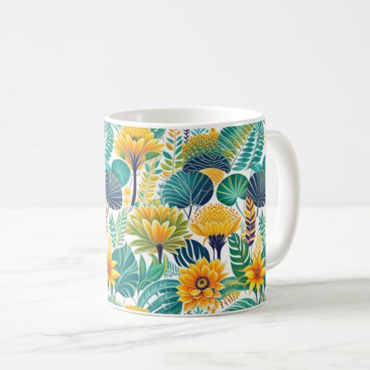 Blume Muster Tasse (VorderseiteRechts)
