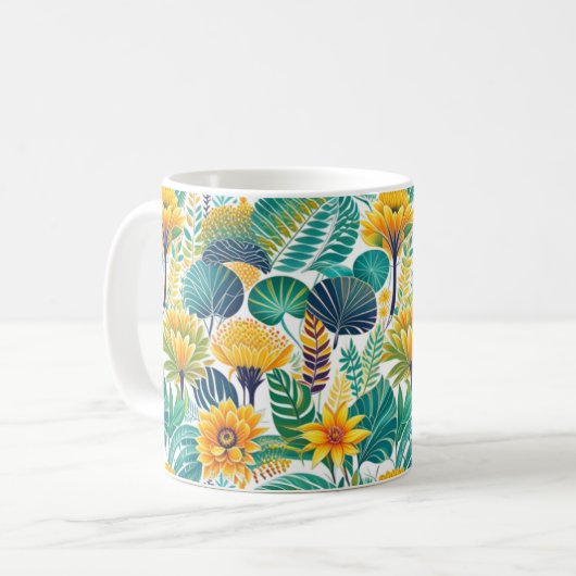 Blume Muster Tasse (Vorderseite Links)