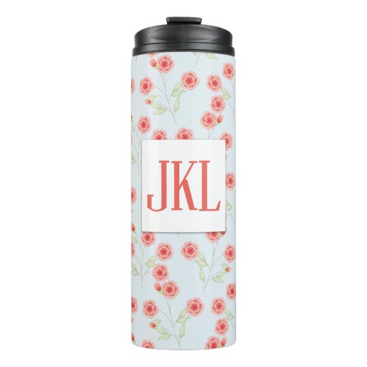Blume-Muster Thermal Tumbler Thermosbecher (Vorderseite)