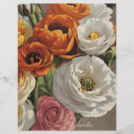 Blume Muster Vintag Style Scrapbook Paper