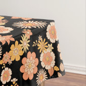 Blume Muster warm Farbe 11.wx4. Black BG Tischdecke (Beispiel)