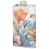 Blume Muster Wasserfarbe Flachmann (Links)