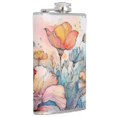 Blume Muster Wasserfarbe Flachmann (Rechts)