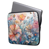 Blume Muster Wasserfarbe Laptopschutzhülle (Vorderseite Links)
