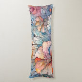 Blume Muster Wasserfarbe Seitenschläferkissen (Rückseite (Vertikal))