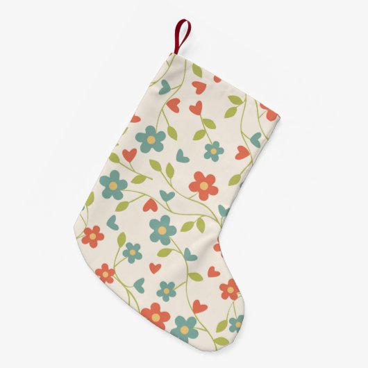 Blume Muster Weihnachts-Strumpf Kleiner Weihnachtsstrumpf (Vorderansicht (hängend))