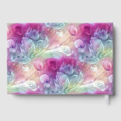 Blume Muster whimsical Sweetpea Aquarellfolie Gästebuch (Rückseite)