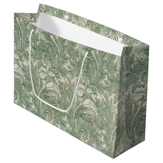 Blume Muster, William Morris große Geschenktasche Geschenktüte (Vorderseite Schrägansicht)