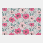 Blume Muster Wrapping Paper Flat Sheet Set 3 Geschenkpapier Set (Vorderseite 3)