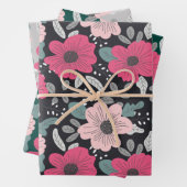 Blume Muster Wrapping Paper Flat Sheet Set 3 Geschenkpapier Set (Beispiel)