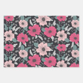 Blume Muster Wrapping Paper Flat Sheet Set 3 Geschenkpapier Set (Vorderseite)