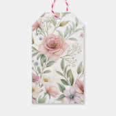 Blume-Muster Zeichnend Pastell-benutzerdefinierte Geschenkanhänger (Rückseite)